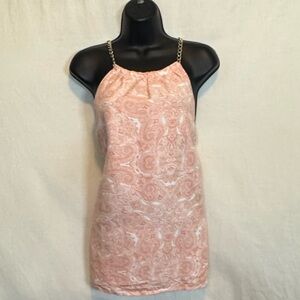 H-10 Appraisal Pink & White Sleeveless Lined Pullover Blouse‎ Size XL